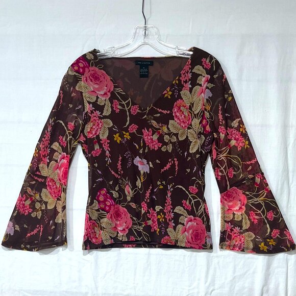 The Limited Tops - The Limited - Women 3/4 Bell Sleeve Blouse - Size M - Color Brown